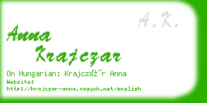 anna krajczar business card